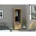 thumbnail image 2 of Depot E-Shop  Portugal Armoire, Light Oak & Black, 2 of 5