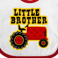 thumbnail image 4 of Inktastic Red Tractor Little Brother Boys Baby Bib, 4 of 4