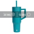 thumbnail image 3 of Elemental Commuter 40 oz Tumbler with Handle and Straw Lid | Travel Coffee Mug Spill Resistant | Insulated Cup Stainless Steel Tumblers for Water, Smoothies, Milkshake and More | Teal, 3 of 5