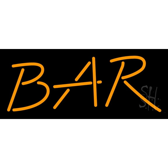 Orange Bar LED Neon Sign 6 x 15 - inches, Clear Edge Cut Acrylic Backing, with Dimmer - Bright and Premium built indoor LED Neon Sign for Bar decor.