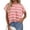 Striped Pink White, variant on PRETTYGARDEN Womens Summer Short Sleeve Tops Trendy Crew Neck Striped Knit Sweater Business Casual Spring Clothes