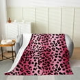 thumbnail image 2 of Erosebridal Pink Animal Print Throw Blanket for Couch Women, Leopard Cheetah Sherpa Throw, Breathable, 50x60, 2 of 6