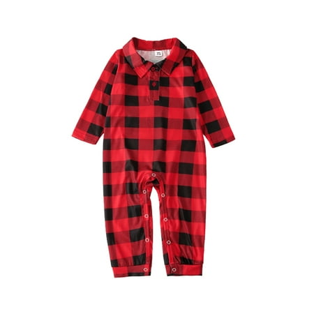 

Ma&Baby Matching Christmas Parent-child Pajamas Plaid Print Long Sleeve Sleepwear Holiday Nightgown Pjs Set