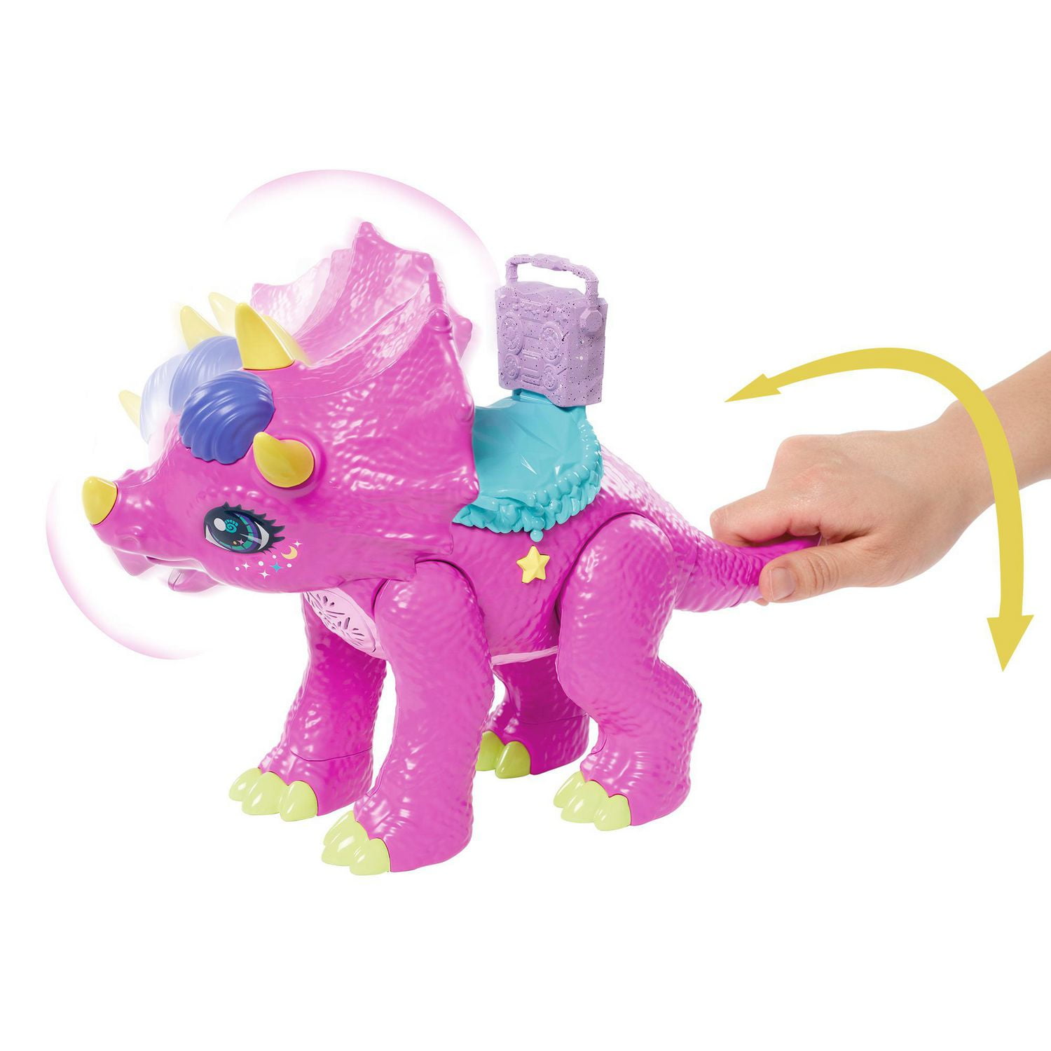 Cave Club-Coffret avec Poupée Tella-Figurine de Partyceratops et Sons