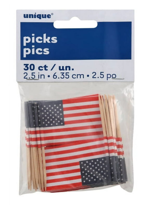 American Flag Toothpicks, 30pk