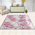 thumbnail image 3 of Pink Flower Non-Slip Runner Rug Washable Soft Absorbent Living Room Rugs for Bedroom 80x58 Inches Home Decor, 3 of 7