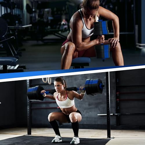 VIVITORY Dumbbell Sets Adjustable Weights, Free Weights with Connector, Non-Rolling Adjustable Dumbbell Set, Barbell for Home Gym, Hexagon, Cement Mixture