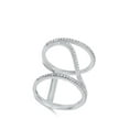 thumbnail image 4 of Fashion Line Open Swirl White Cubic Zirconia Ring 925 Sterling Silver Band Jewelry Female Size 9, 4 of 4