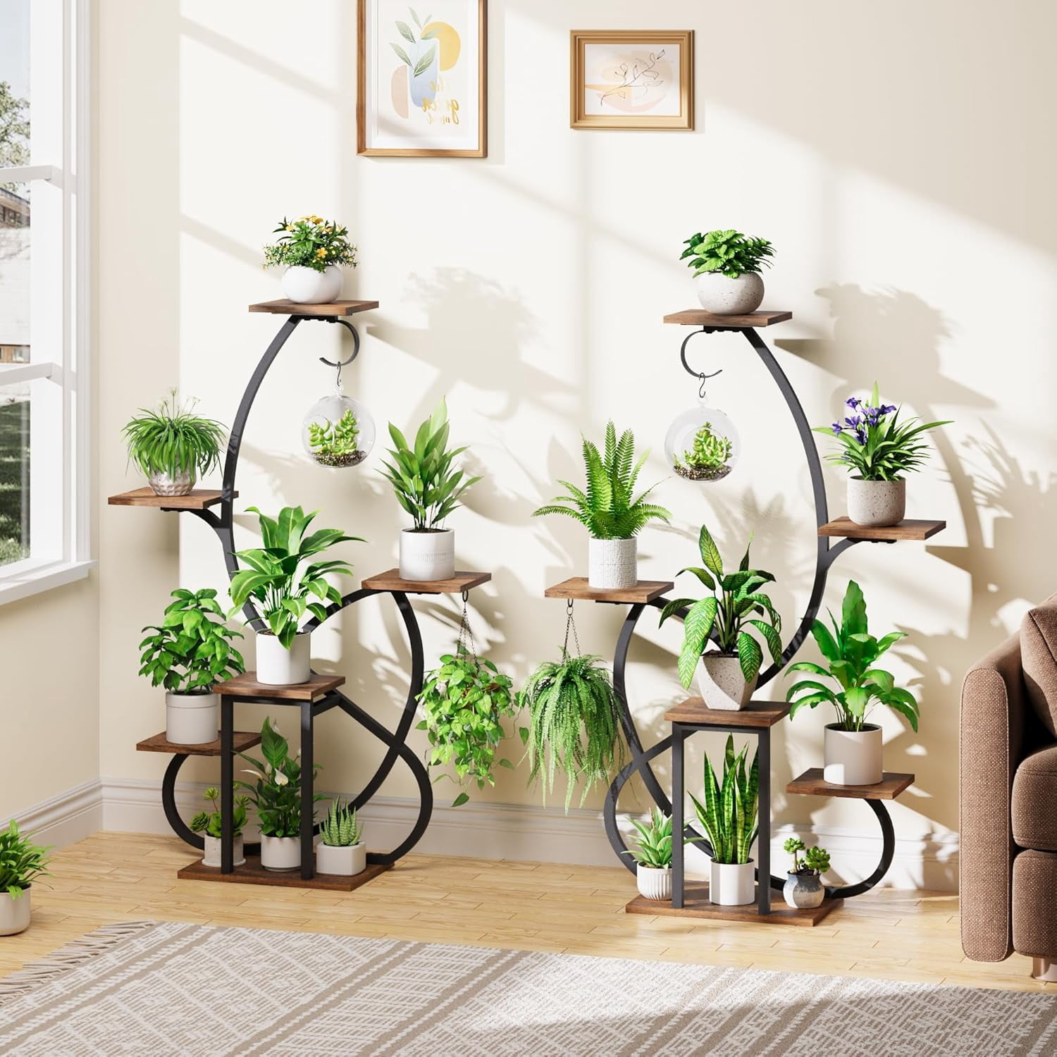 CASIR Lot De 2 Supports Pour Plantes D'intérieur Et D'extérieur, à 2