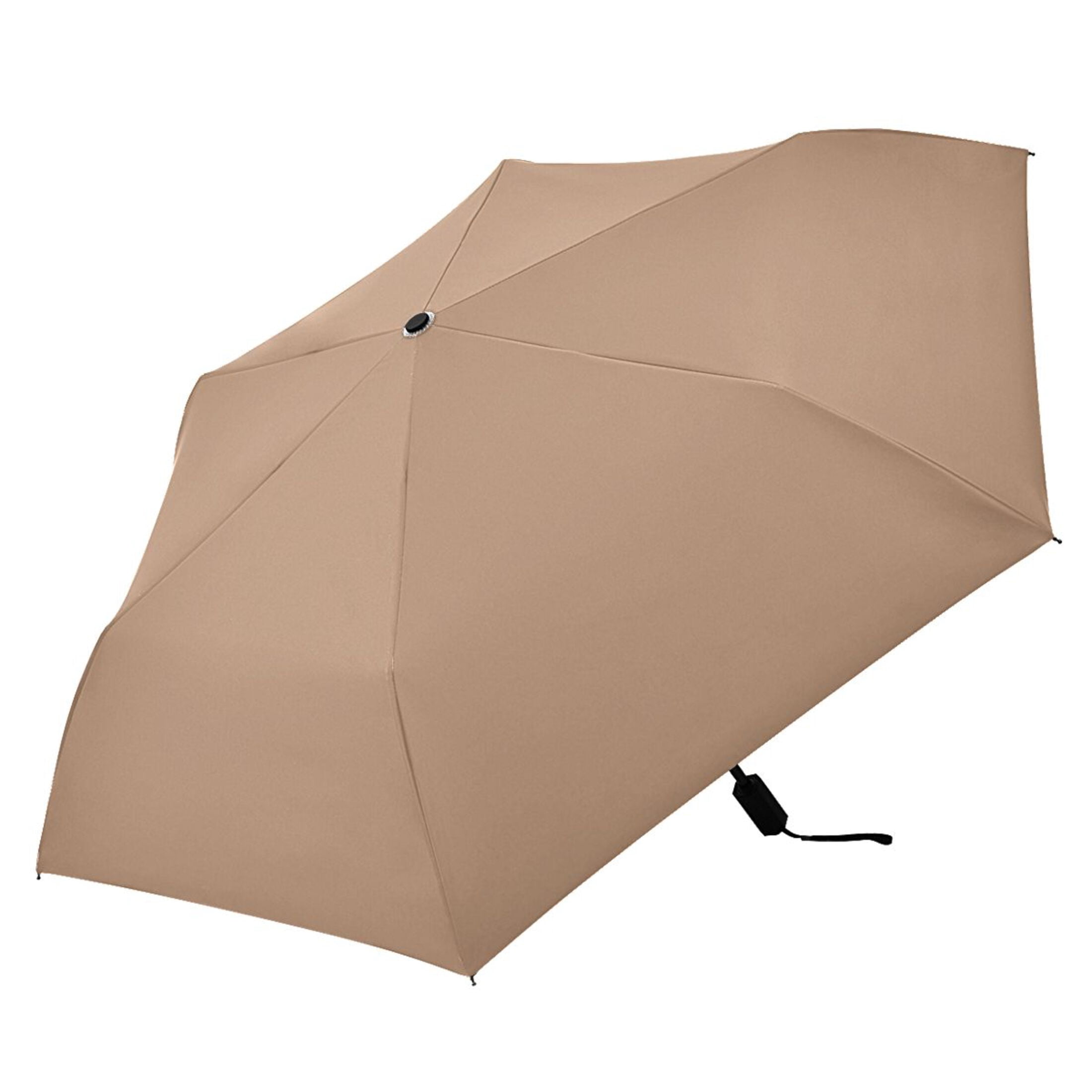 Khaki Compact Sun Umbrella Windproof Travel Umbrellas for Rain Strong Portable UV Protection
