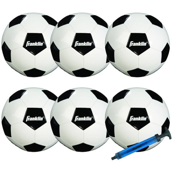 Franklin Sports Comp 100 6-Pack of Soccerballs and Pump