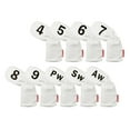thumbnail image 1 of koolsoo 9 Pieces Golf Club Iron Headcover Long Neck Protection PU Golf Accessories White, 1 of 5