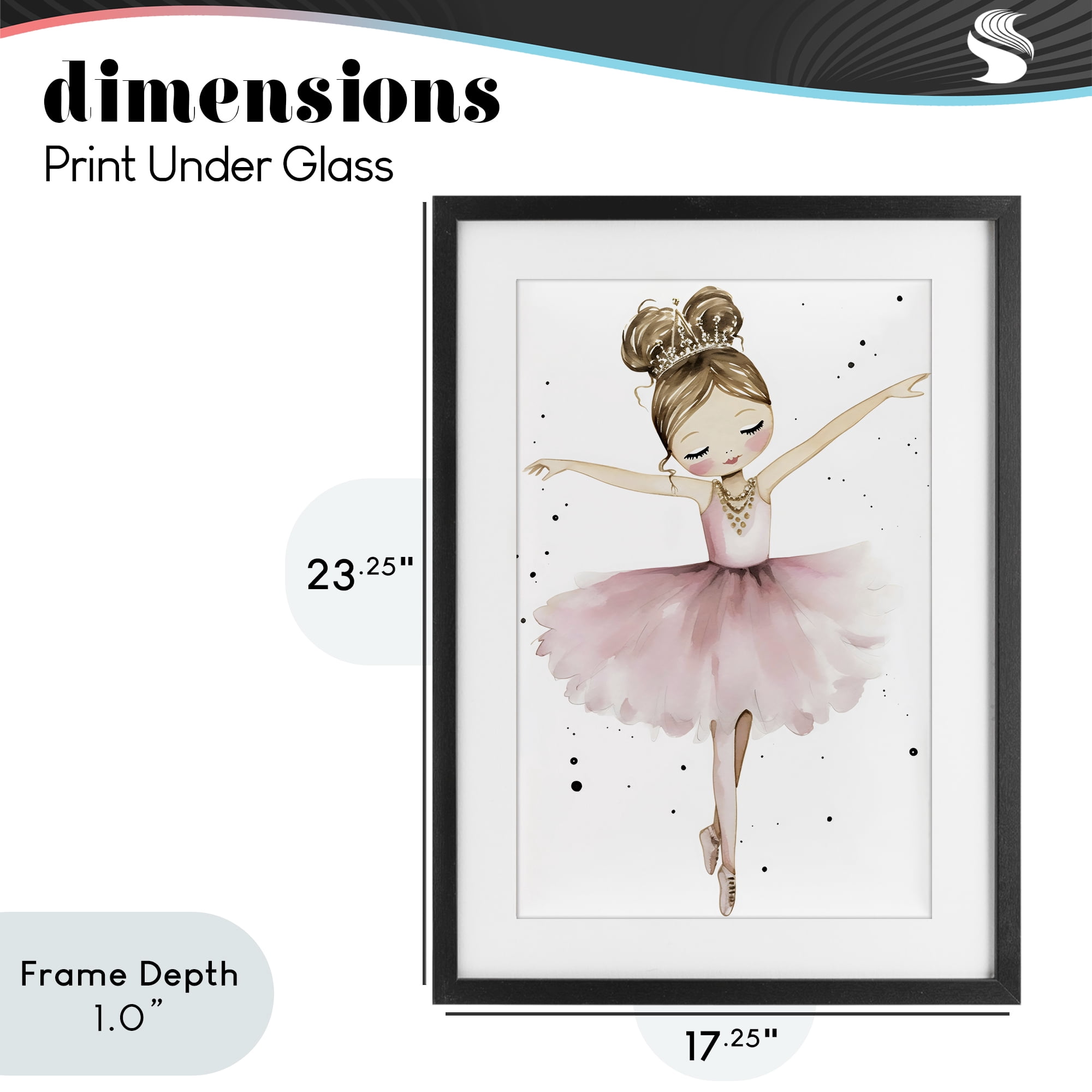 Stupell Industries Pointe Princess in Pink Tutu Black Framed Print Under Glass, design by Creative Studio