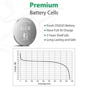 LiCB CR2025 Lithium Batteries 3 Volt Coin & Button Cell (10 Pack)