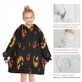 thumbnail image 6 of Spooky Halloween Faces Pattern Blanket Hoodies for Kids 6-13YR Oversize Wearable Blanket Hoodies for Boys Girls Teens, 6 of 7