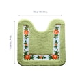 thumbnail image 3 of Dtchengua Soft Floral Non-Slip Toilet Contour Rug, Contour Bath Rug, Soft Shaggy U-Shaped Toilet Floor Mat for Bathroom 20×20 Inch,Green, 3 of 6
