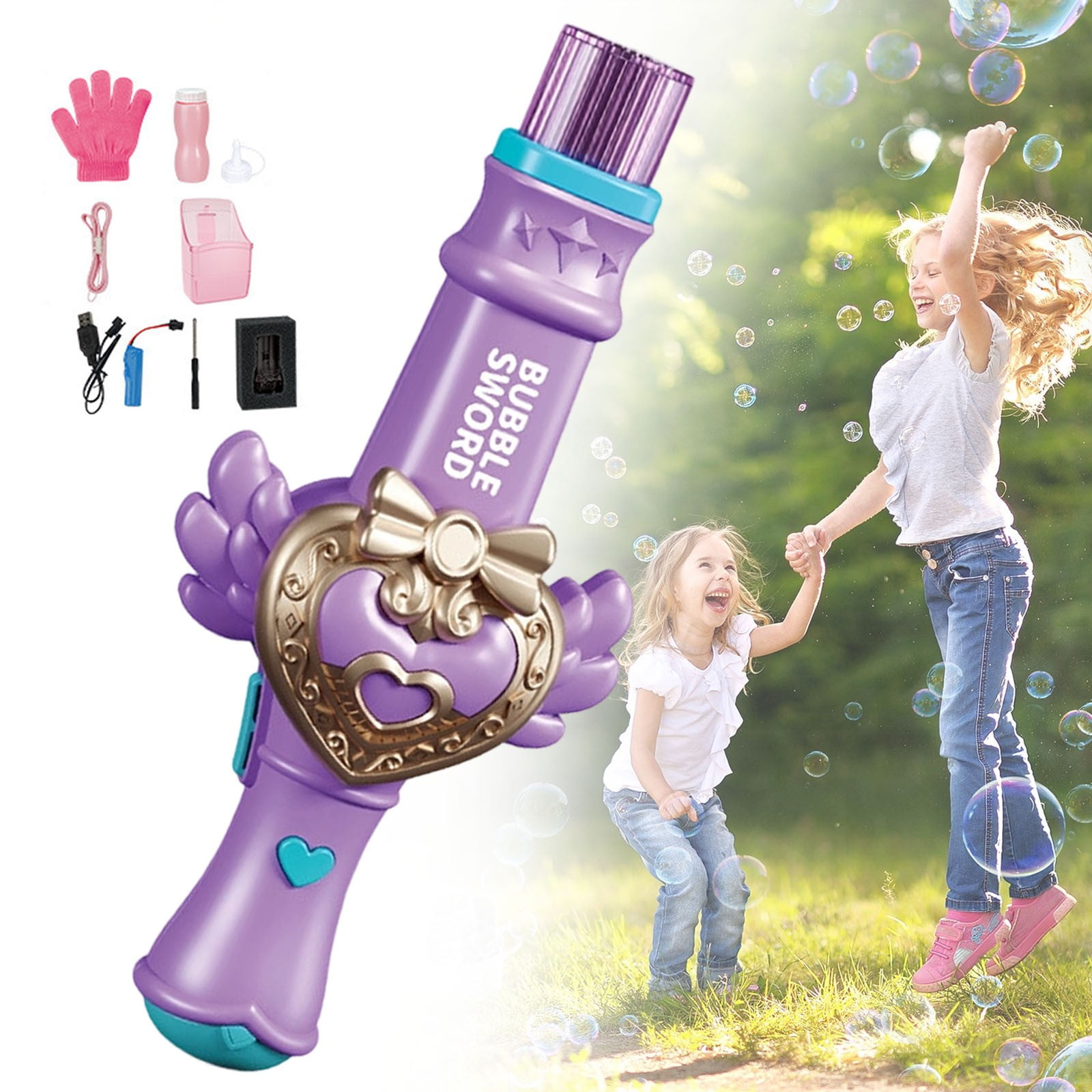 Fog Bubble Machine, Rechargeable Automatic Electric Smoke Bubble Machine, Magic Smoke Bubble Maker, Colorful Lights & Music, Bubble Fog Game for Parties, Beaches, Summer