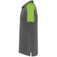 thumbnail image 4 of Augusta Sportswear B09634163 Mens Two-Tone Vital Polo T-Shirt, Graphite & Lime - Small, 4 of 5