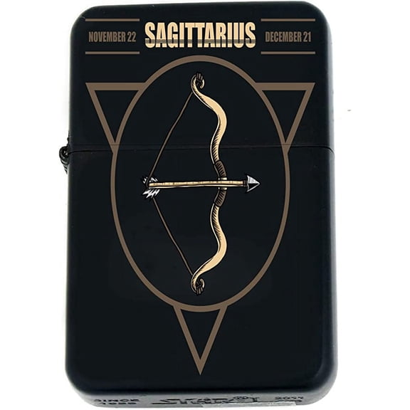Birthday Zodiac Signs, Horoscope Symbols, Astrology Icons Collection Gifts Infinity Black Matt Windproof Lighters! (Sagittarius 2)