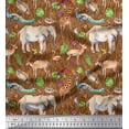 thumbnail image 1 of Soimoi Crepe Silk Fabric Tropical Leaves,Birds & Animals Jungle Printed Craft Fabric by The Yard 42 Inch Wide, 1 of 1