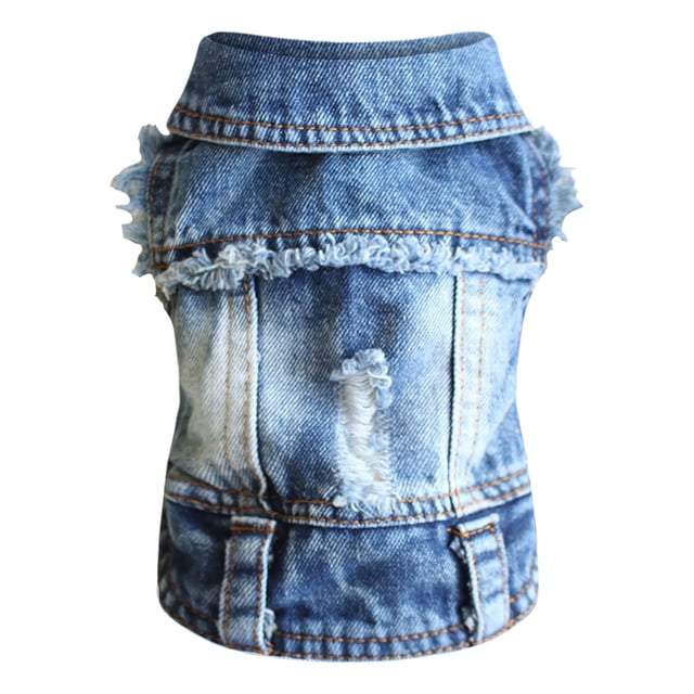 Dog Jean Jacket Cool Shirt Breathable Spring Fashion Vest Clothing For Small Dogs Cats
