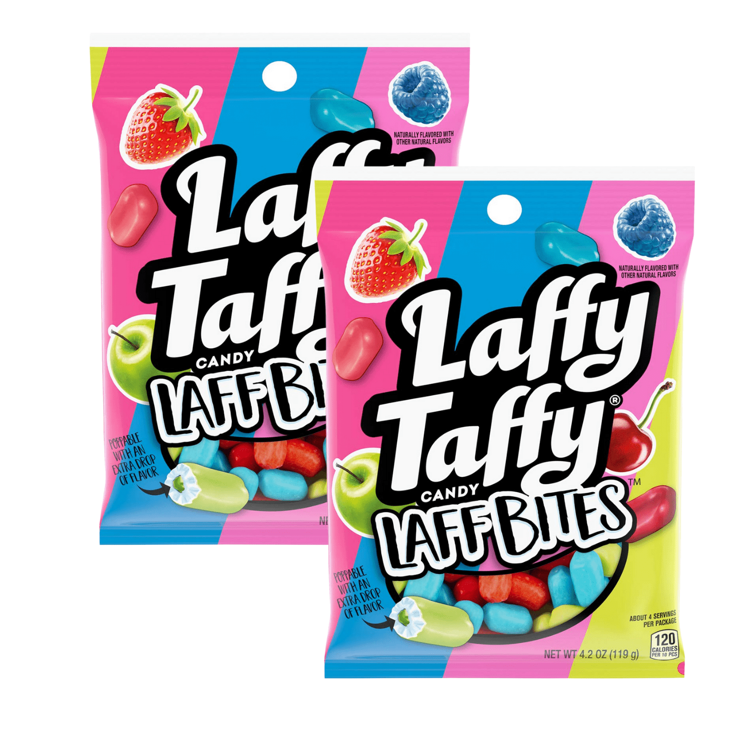 Laffy Taffy Bites Candy Fruit Flavor Hardshell with Chewy Center 4.2