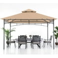 thumbnail image 3 of ABCCANOPY 10'x12' Patio Gazebo With Double Soft Roof Canopies for Shade and Rain,Khaki, 3 of 7