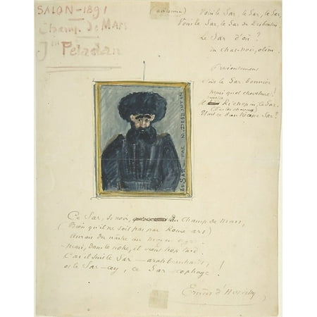 Satirical Drawing Of The Sãr Josãphin Peladan Poster Print By Copy After Marcellin Gilbert Desboutin French Cãrilly 1823 1902 Nice 18 X 24