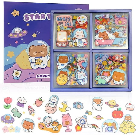 Cartoon Christmas Ice Skating Stickers Stylish Cutting Dies Clear