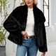 thumbnail image 5 of Chaqueta de abrigo cálida para mujer, de invierno, lisa, con cuello vuelto, 5 of 9