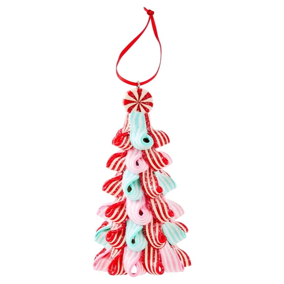 Red/Pink/Blue Ribbon Candy Tree Christmas Ornament, 4.5", by Holiday Time