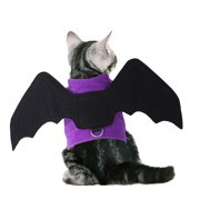 Wytyjxccyy Pet Cat Costume Halloween Bat Wings Pet Apparel for Small Dogs and Cats, Collar Cosplay Bat Costume