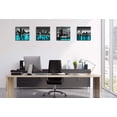 thumbnail image 3 of Wall Decorations Chicago Boston Los Angeles Brooklyn Bridge Skyline Canvas Art Black White USA New York City Pictures Teal Turquoise Lake Water Building Cityscape Home Living Room Office, 3 of 6