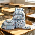 thumbnail image 2 of School Backpack Set,3PCS Back To School Backpack Lightweight Large Capacity Bookbag with Lunch Bag and Pencil Set for College Middle School Daypack, 2 of 3