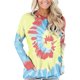 thumbnail image 2 of Sudadera con efecto tie-dye roja para mujer, de manga larga y cuello redondo, talla XXL, 2 of 6