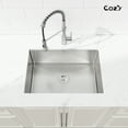 thumbnail image 3 of 27″x19″ Stainless Steel Kitchen Sink, Single Bowl, Undermount Handmade Sink in Brushed Nickel, with US Standard Drain and Hook, SS-BR04D-271908, 3 of 11