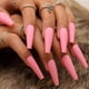 thumbnail image 1 of Super Long Matte Press on Nails Coffin Ballerina Uñas postizas sólidas Uñas acrílicas artificiales Uñas postizas para mujeres y niñas 24 piezas (rosa intenso) Zhivalor HMYH728, 1 of 7