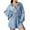 Blue/women's linen outfit set, variant on Dazajoo Womens 2 Piece Pajamas Set Shorts Casual Long Sleeve Button Down Shirts and Shorts Pjs Sleepwear Set,Black,XXL