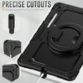 thumbnail image 5 of SaniMore for Samsung Galaxy Tab S8 Ultra 14.6 SM-x900/x906 Back Case with 360° Rotating Kickstand Holder Screen Protector Tri-layer Heavy Duty Drop-resistant Shockproof Case, Black, 5 of 7