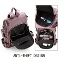 thumbnail image 4 of UTO Women Backpack PU Leather Ladies Fashion Handbags Backpacks Lightweight Travel Shoulder Bag(Purple), 4 of 6