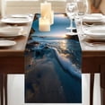 thumbnail image 3 of Table Runners 120 Inches Long Dress Scarves, Beach Reef Farmhouse Coffee/Dining/Kitchen Table Runner for Living Room, Shiny Sunset Ocean Waves Natural Seaside 13x120 Inch, 3 of 9