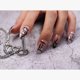 thumbnail image 4 of Uñas postizas con brillo de llama negra, uñas postizas brillantes medianas para mujeres y niñas, 24 unidades, 4 of 6