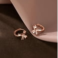 thumbnail image 5 of Sterling Silver Small Bow Hoop Earrings for Women Teens Bow Ribbon Earrings Bowknot Huggie Earrings, 5 of 11