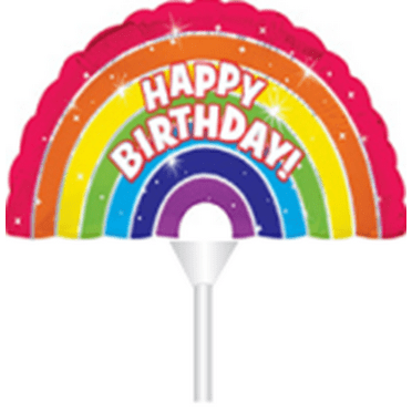 STICK BALLOON HBD TWINKLE RAINBOW
