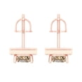 thumbnail image 4 of 2.24 ct Screw-Back Stud Earrings for Women | 5.5mm Princess Cut Yellow Moissanite | 18K Rose Gold, 4 of 5