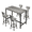 Gray, variant on UHOMEPRO 5 Pieces Dining Table Set, Bar Table and Chairs Set, Counter Height Dining Table with 4 Velvet Chairs, Compact Kitchen Table Set for Home Breakfast Nook, Gray