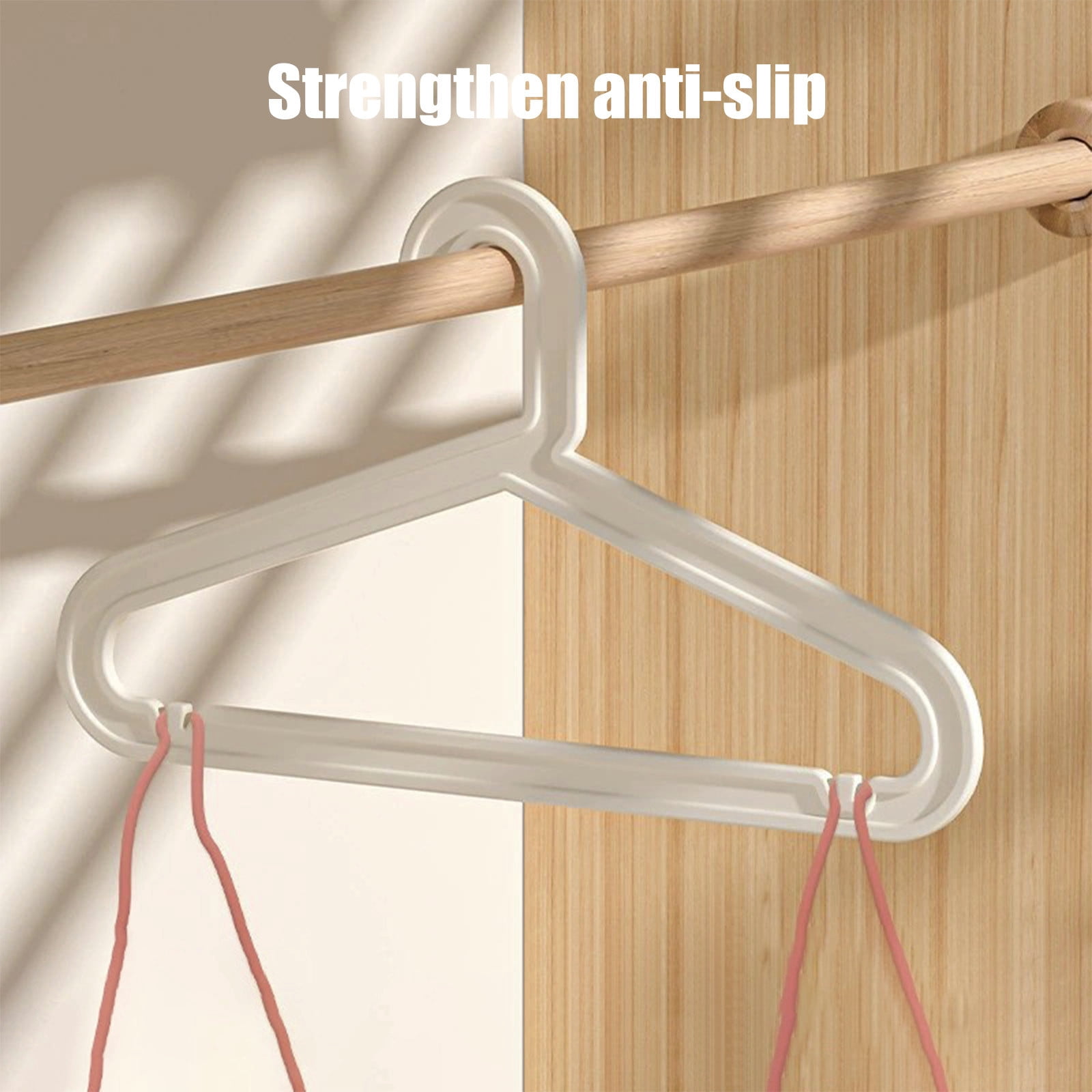 Lot De 10 Cintres Plastiques Adultes Antidérapants - Robustes, Gain De Place, Pour Chemises, Pantalons Et Vestes - 3