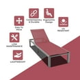 thumbnail image 3 of LeisureMod Marlin Patio Chaise Lounge Chair Poolside Outdoor Chaise Lounge Chairs for Patio Lawn and Garden Modern Gray Aluminum Suntan Chair with Sling Chaise Lounge Chair (Burgundy), 3 of 15