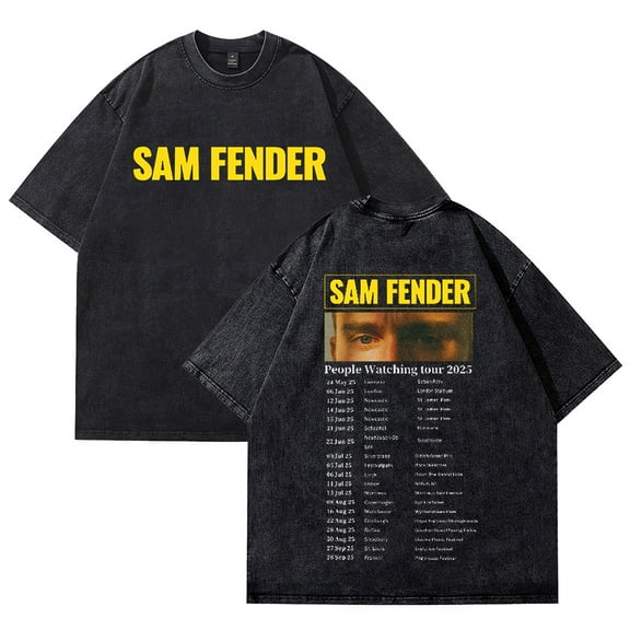 SAM FENDER T-shirt Crewneck Short Sleeve Tee Women Men Streetwear Tops Hip Hop Clothes Cotton T-shirt