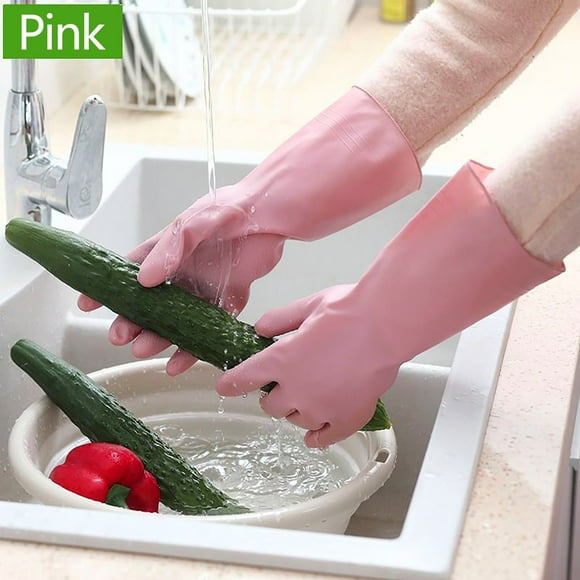 vankin Reusable Rubber Cleaning Gloves for Kitchen and Bathroom, Non-Slip, Puncture-Resistant, Food Grade Dishwashing Gloves (Pack of 1 Pair) Clearance